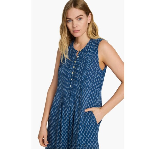 Faherty Womens Isha Basketweave Linen Dress Gobi Floral Size XS Comfy Summer - Picture 13 of 13